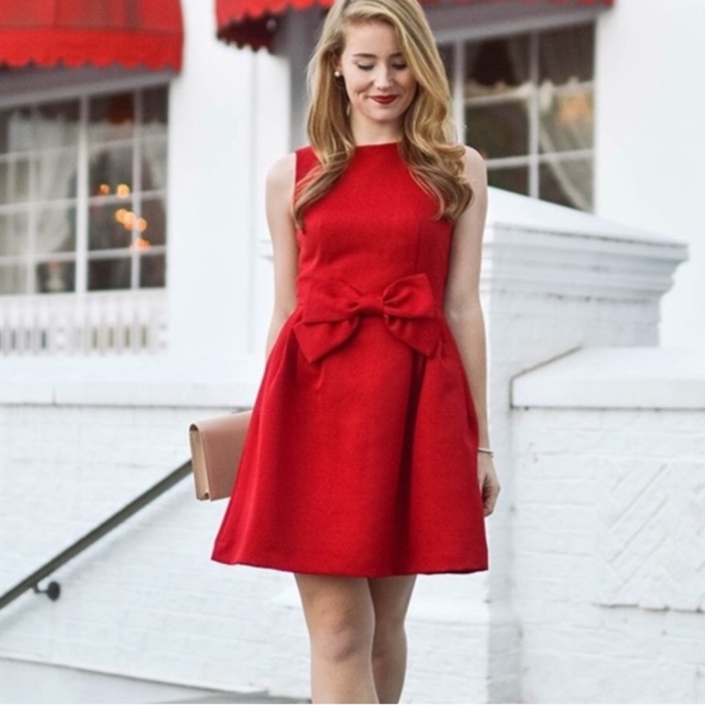 Tahari red bow dress